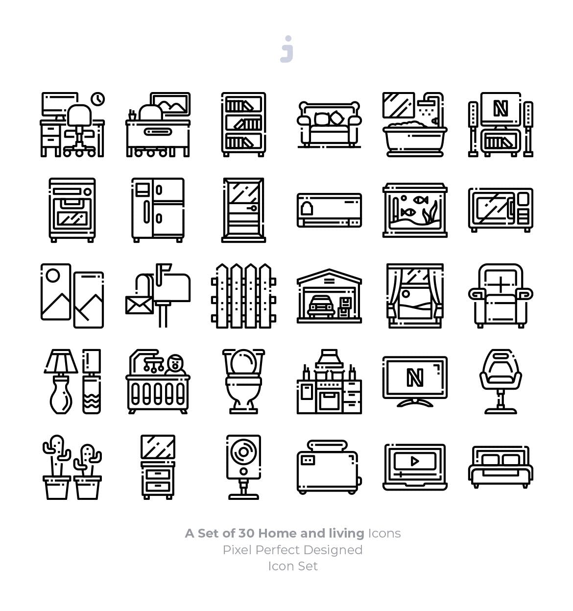 30枚家庭和生活主题彩色图标素材 30 Home and living Icons插图(2)