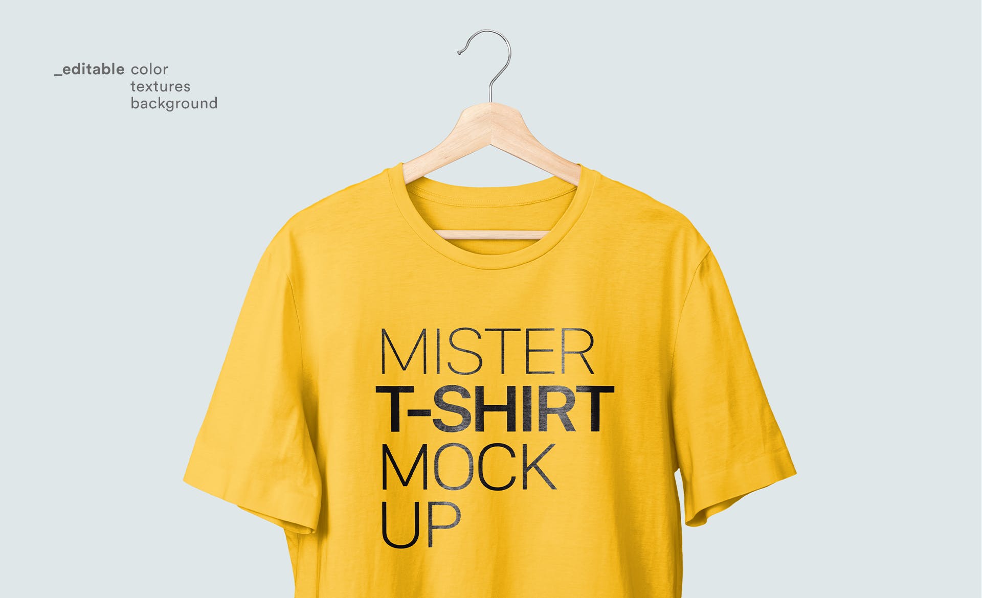 T恤外观设计晾挂效果图样机模板v1 T-shirt Mockup Vol 01插图(1)