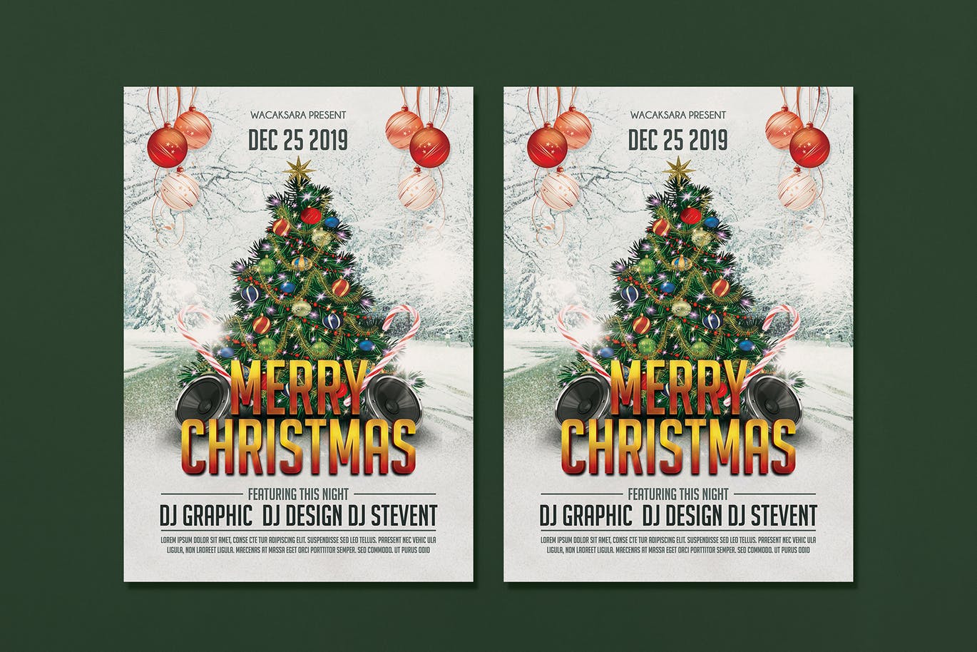 圣诞树圣诞节派对活动传单海报设计模板 Christmas Party Flyer插图(3)