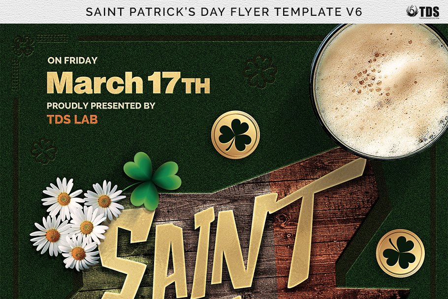圣帕特里克节活动海报传单PSD模板v6 Saint Patricks Day Flyer PSD V6插图(6)