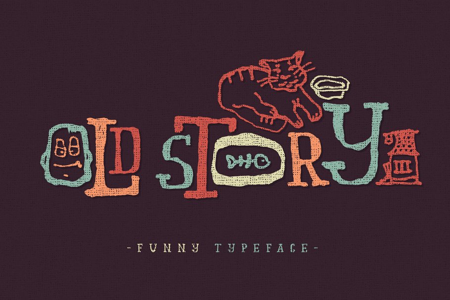 趣味涂鸦字体 “Old story”插图
