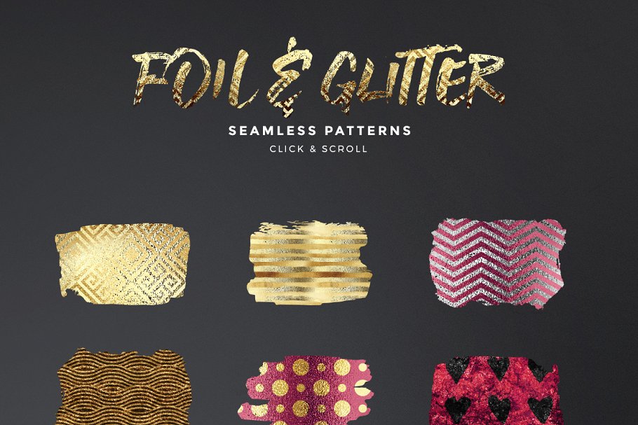 300+金光闪闪金箔图层样式 300+ Gold Glitter Foil Styles插图(6)