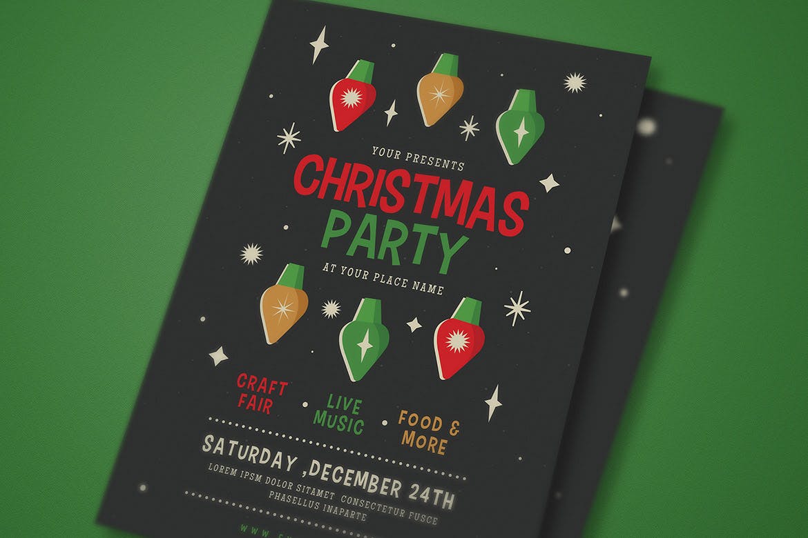 圣诞节活动海报传单设计模板 Christmas Event Flyer插图(3)