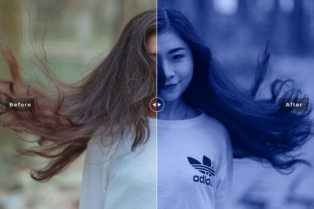 一款人物肖像照片效果处理双色调PS动作V2 Duotone Photoshop Actions Vol. 2插图(1)