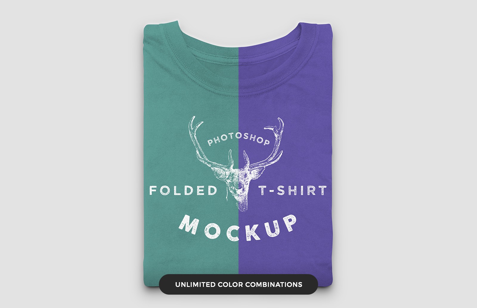 折叠T恤 PSD 样机 Folded T-Shirt Mockup PSD插图(2)