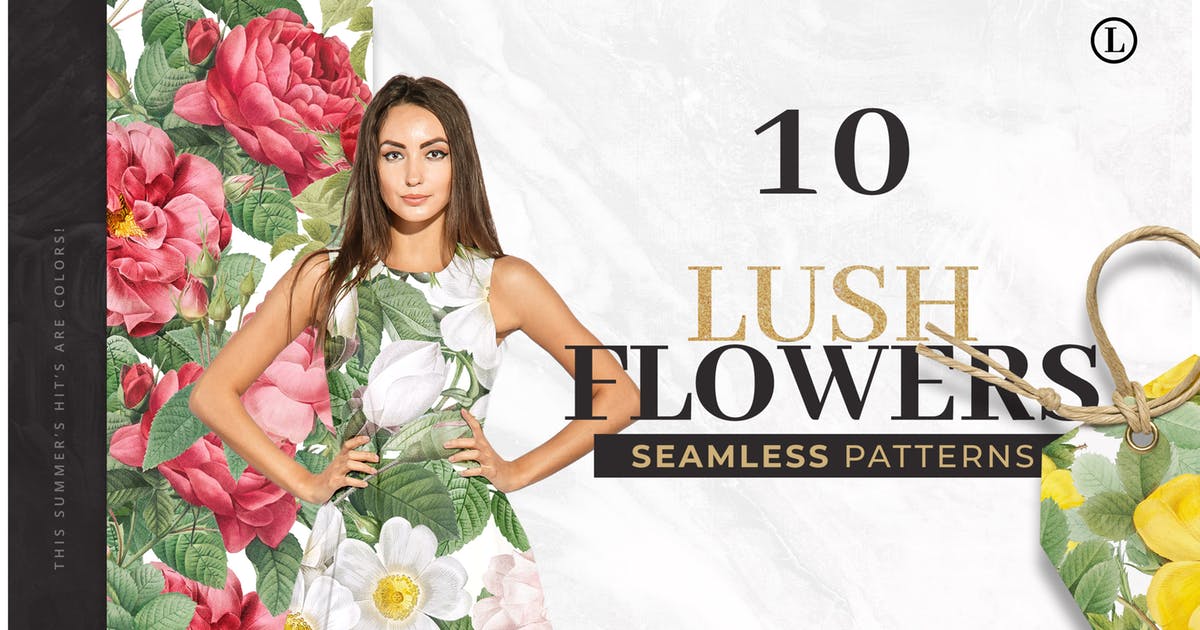10款高清多彩花卉图案素材 10 Colorful Flower Patterns插图
