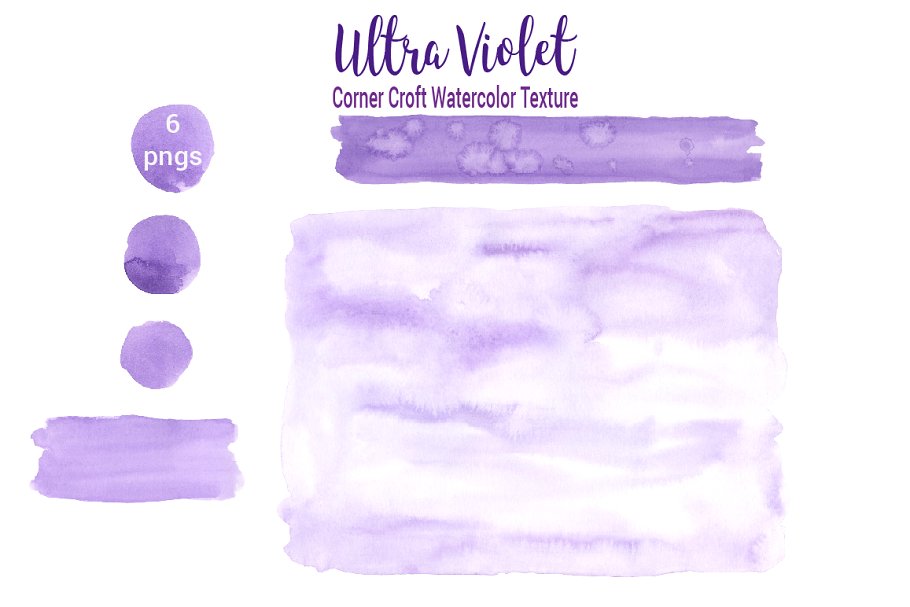 水彩紫罗兰花卉插画合集 Watercolor Ultra Violet Collection插图(8)
