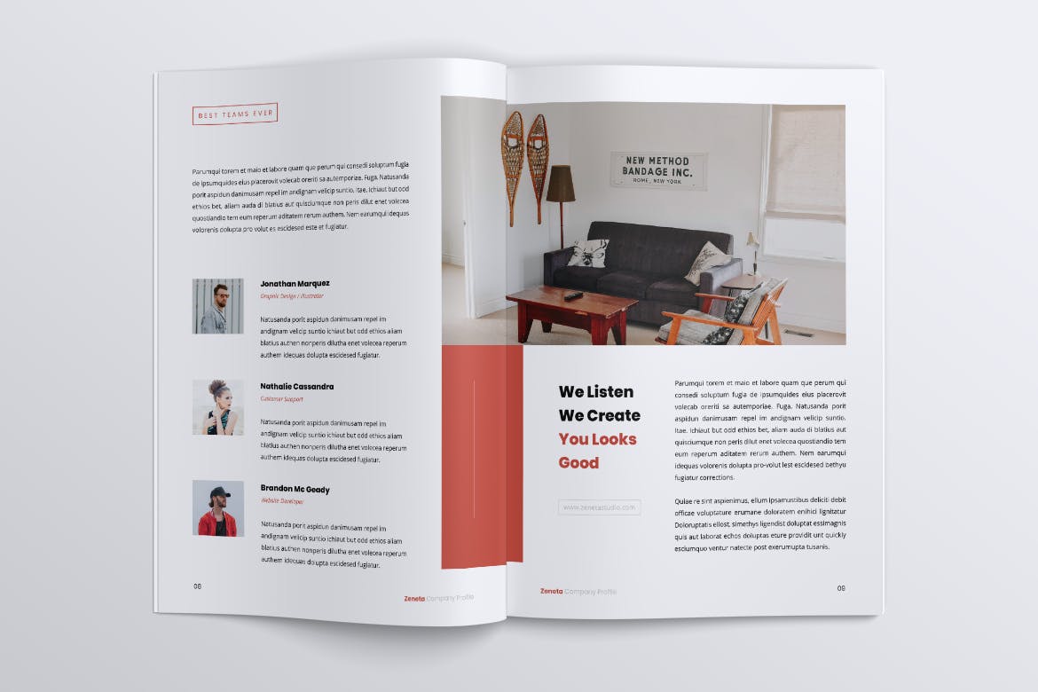 创意代理公司产品手册/企业画册设计模板 ZENETA Creative Agency Company Profile Brochures插图(3)