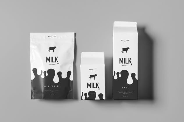 牛奶饮料奶制品包装样机模板 Milk Mock-up插图(7)