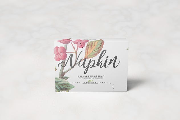 餐巾纸盒包装样机 Napkin Box Mockup插图(6)