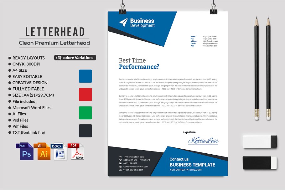 10款企业品牌信笺模板 Letterhead Bundle插图(4)