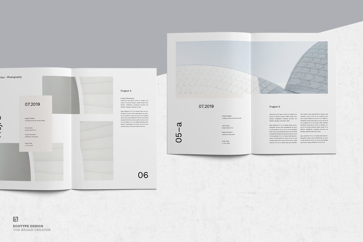 极简主义企业案例集画册设计模板 Portfolio插图(8)