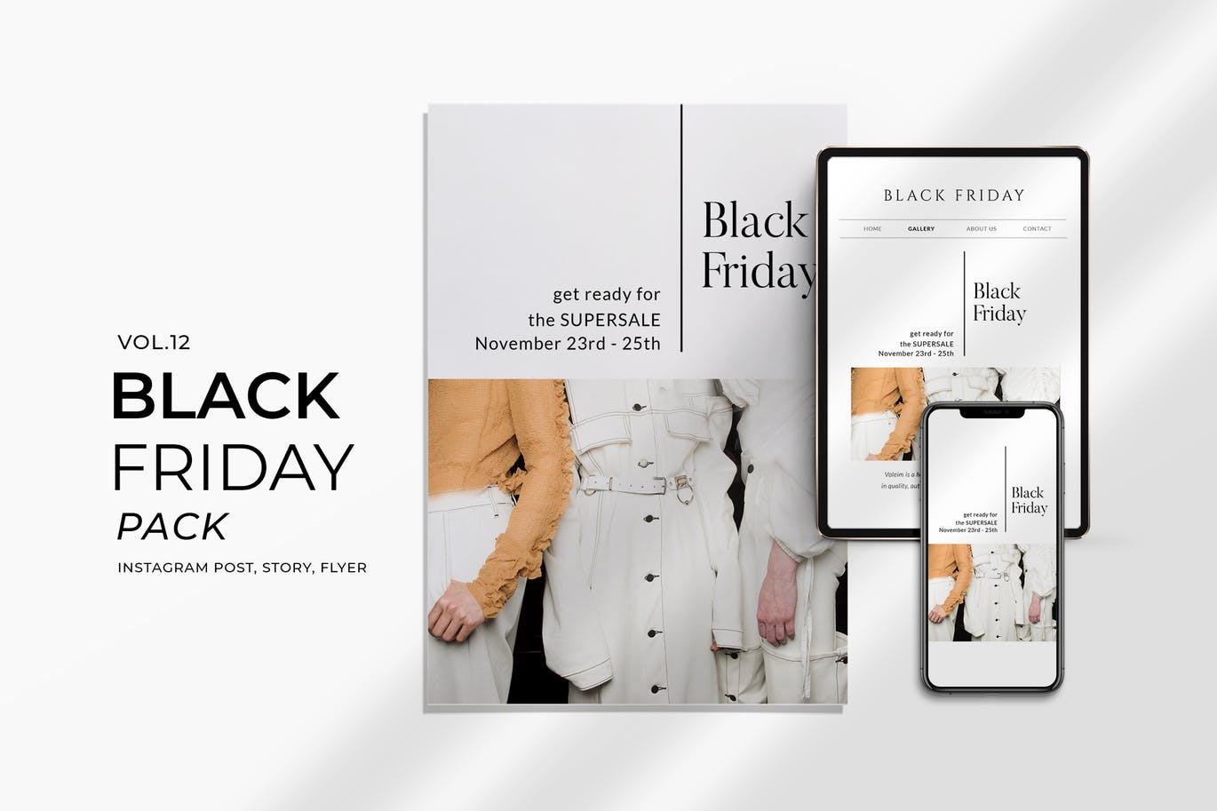 多尺寸黑色星期五促销活动宣传单设计模板v12 Black Friday Promotion Flyer and Instagram Vol. 11插图
