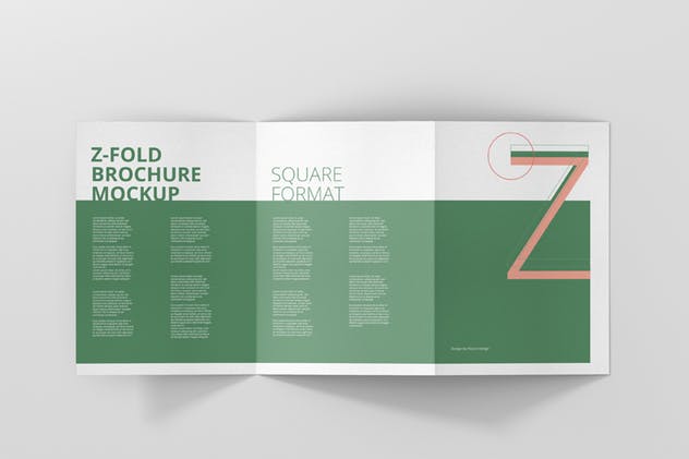 Z字母三折页宣传册样机 Z-Fold Brochure Mockup – Din A4 A5 A6插图(11)