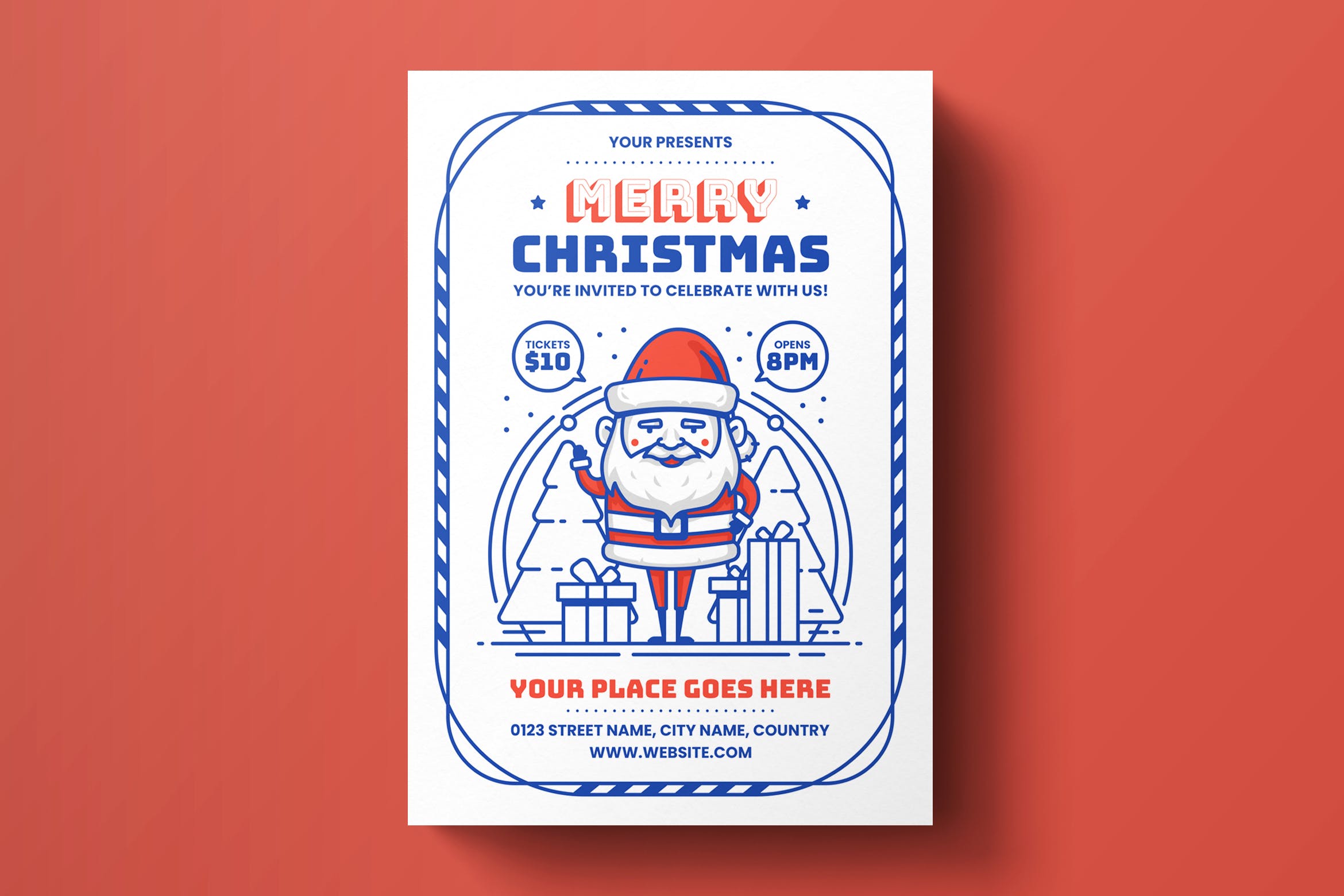 创意圣诞节主题海报传单设计模板素材 Christmas Flyer Template插图