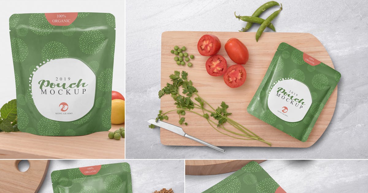 自封袋食物零食包装袋外观设计样机 Sealed Sachet Mockups插图