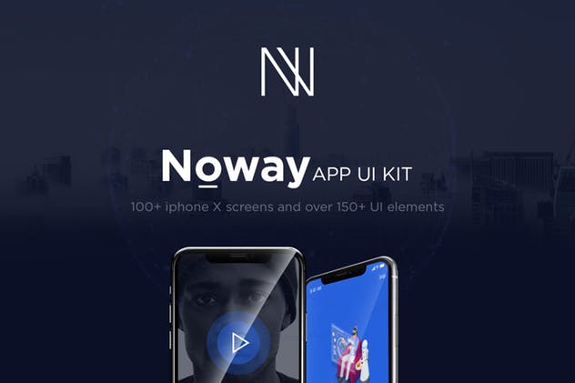 刘海屏创意手机APP应用UI套件[Sketch & Adobe XD ] Noway Mobile App UI Kit插图(1)