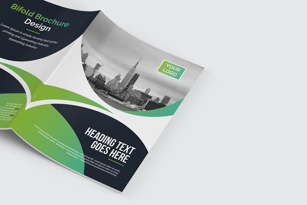 双折页企业介绍/年度报告设计模板 Bifold Brochure插图(4)