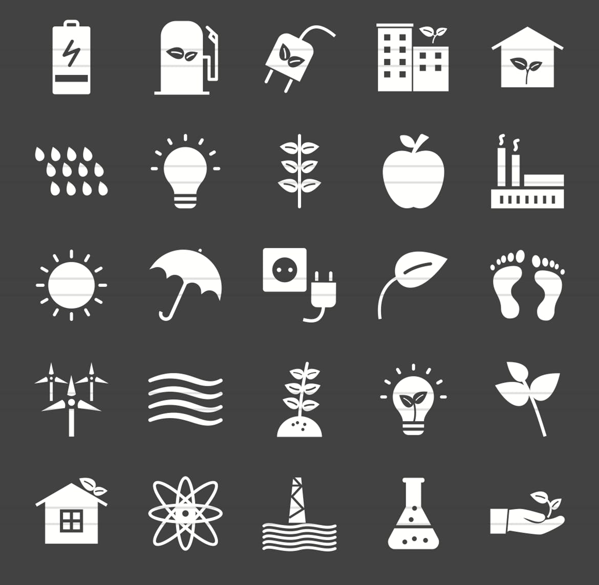 50枚生态环境主题图标素材 50 Ecology Glyph Inverted Icons插图(2)