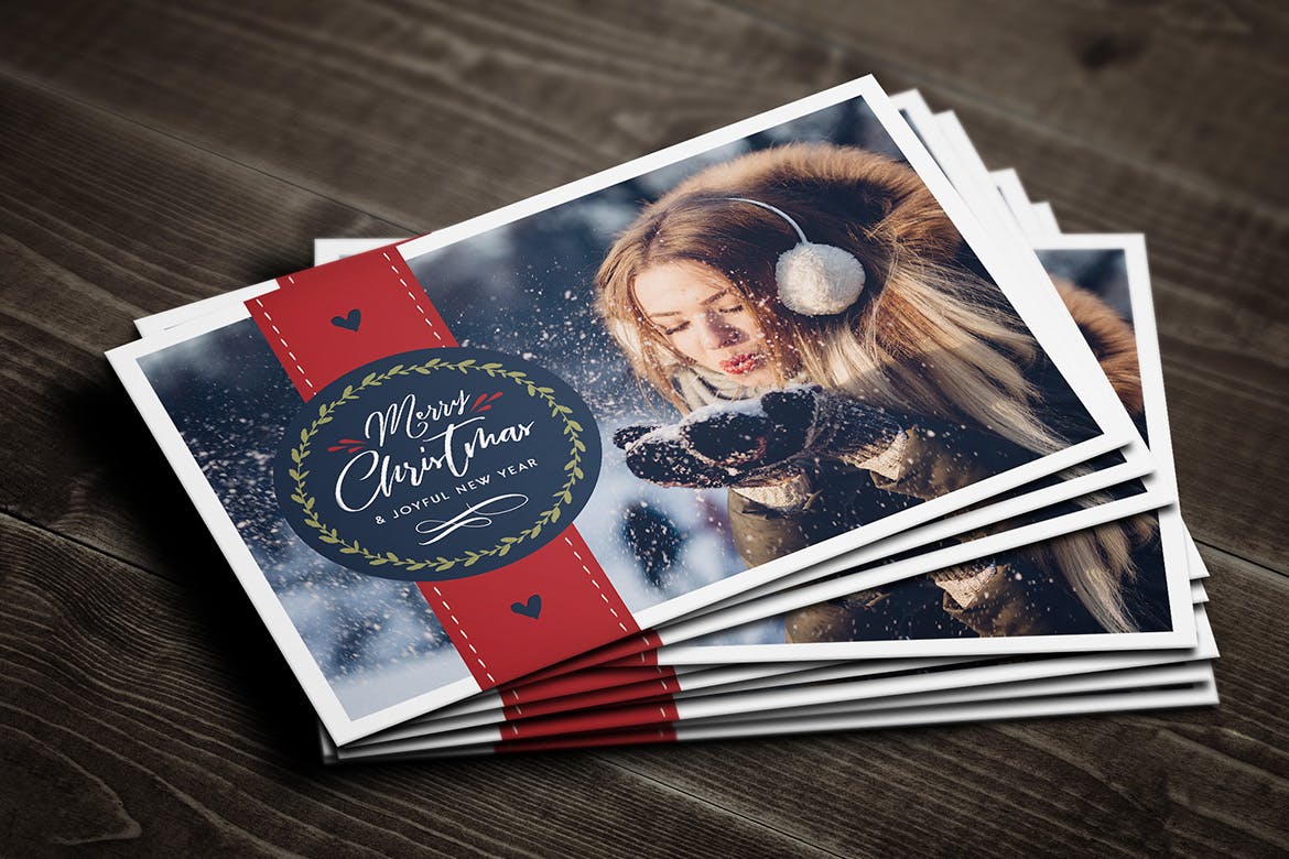圣诞节主题照片贺卡设计模板 Christmas Photo Card插图(3)