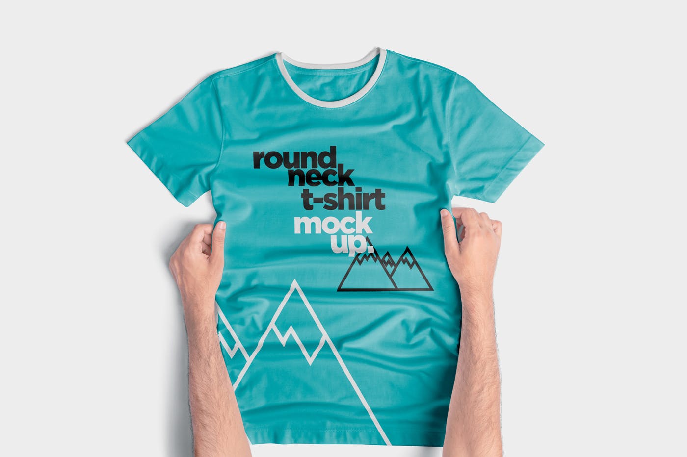 圆领T恤服装印花设计效果展示样机 Round-Neck T-Shirt Mockups插图(6)