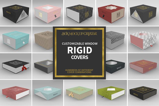 超级礼品盒包装盒样机合集 Box Mockup Creator – Square Box Edition插图(8)