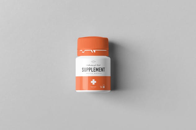药物保健品罐子&盒子样机模板10 Supplement Jar & Box Mock-Up 10插图(2)
