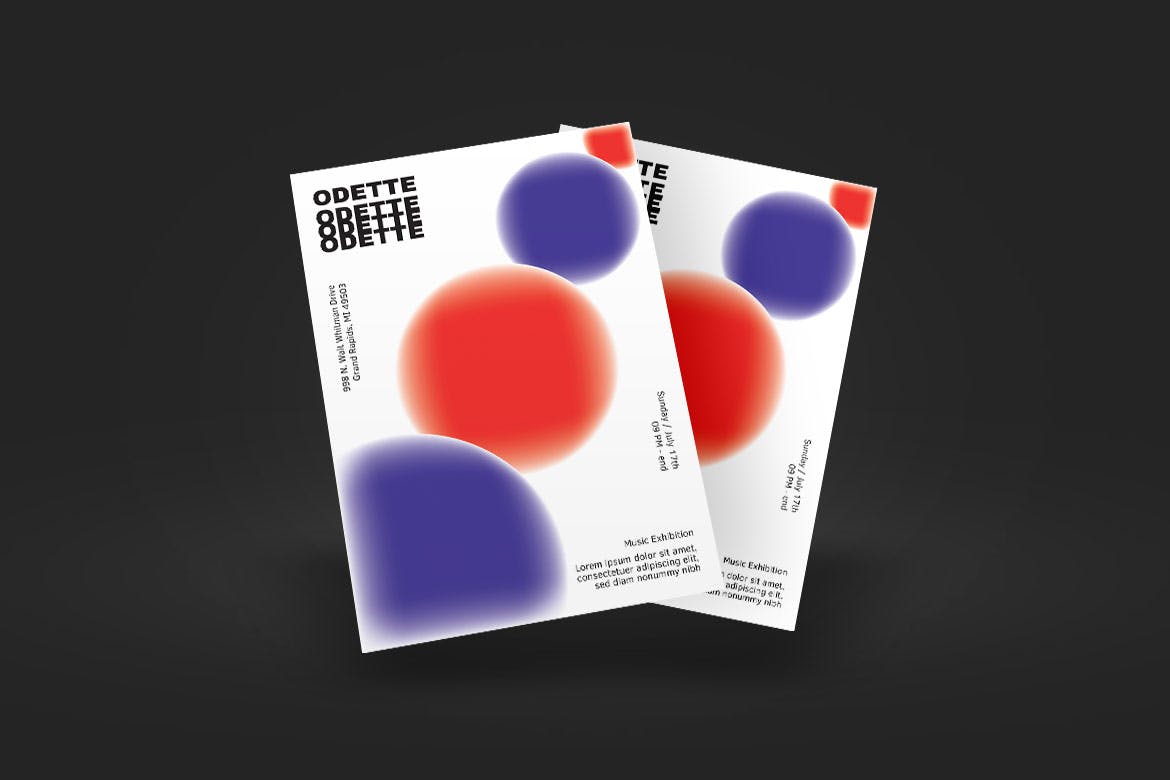 多彩球体抽象海报设计模板 ODETTE Poster Design插图(3)