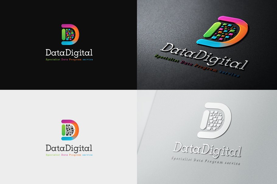 数据数字处理主题Logo模板 Data Digital Logo插图(2)