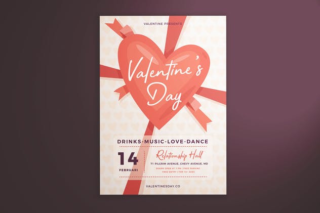 情人节主题节日海报设计模板 Valentine’s Day Flyer Vol. 01插图(5)