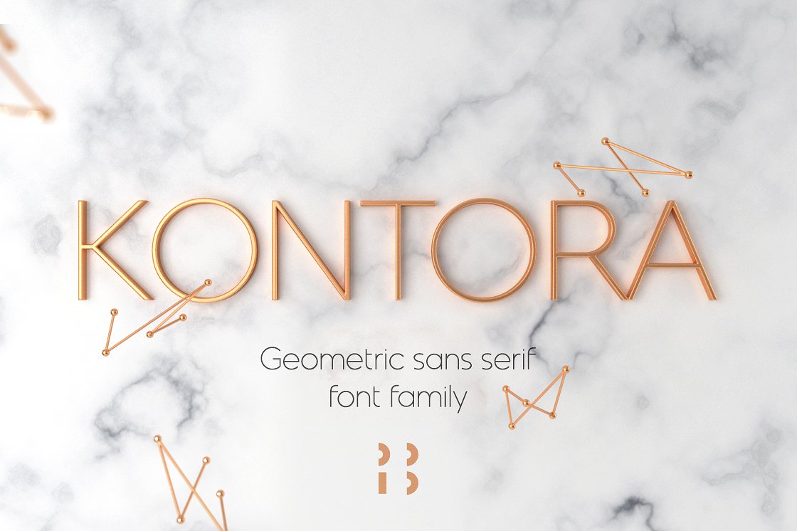 几何形状无衬线字体 Kontora typeface插图