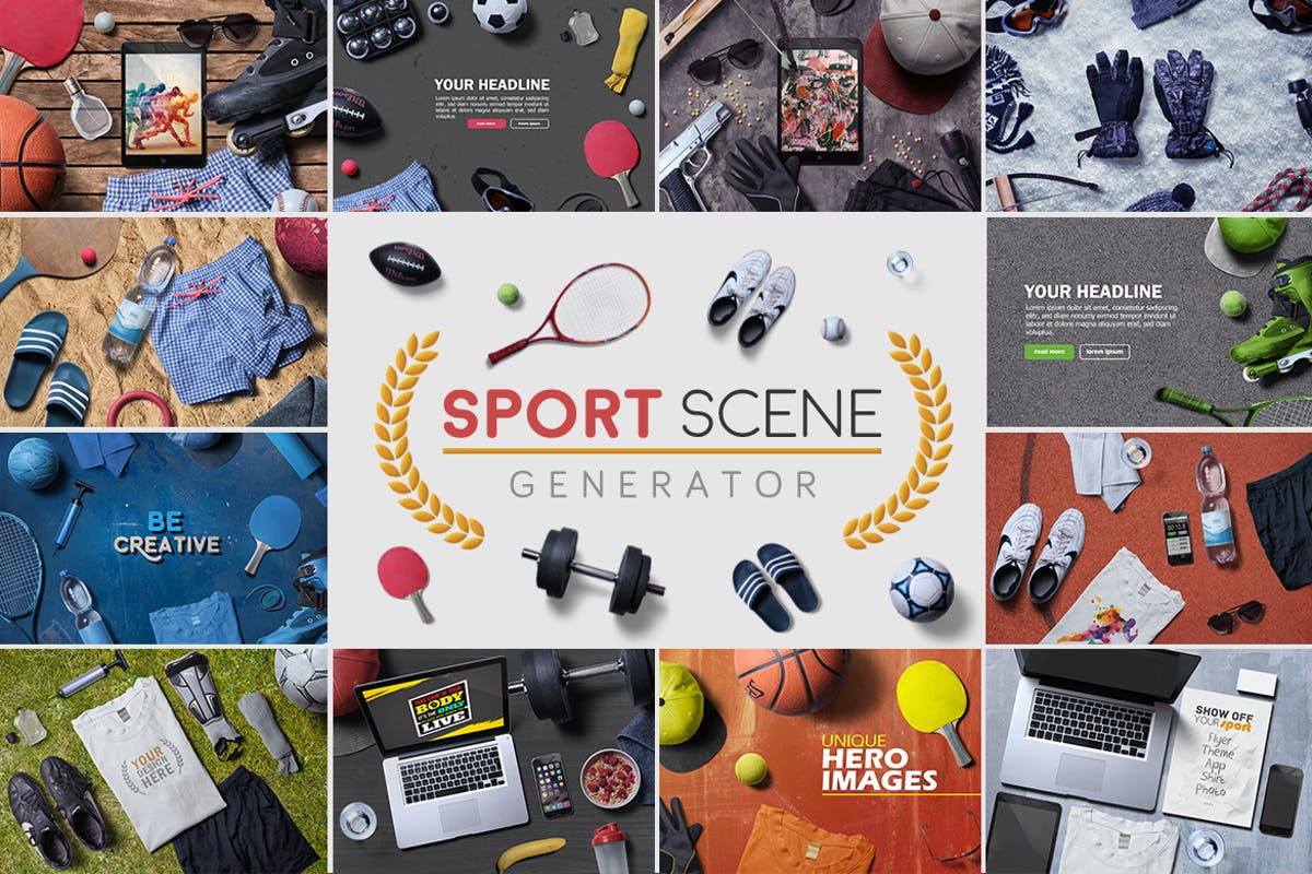 体育运动主题场景设计模板合集 Sport Scene Generator插图