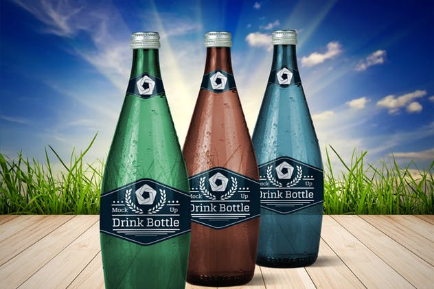饮料玻璃瓶外观包装样机模板v1 Drink Bottle V.1插图(3)