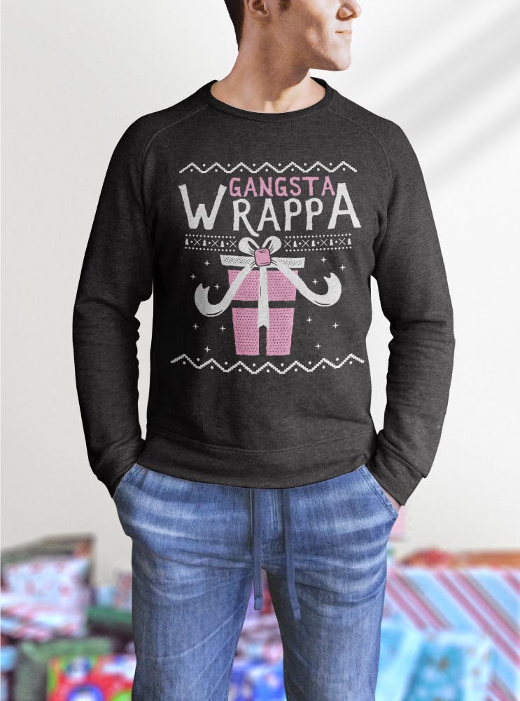 圣诞主题T恤印花手绘设计素材 Christmas Sweater T-Shirt Design. Xmas Ugly Party插图(2)