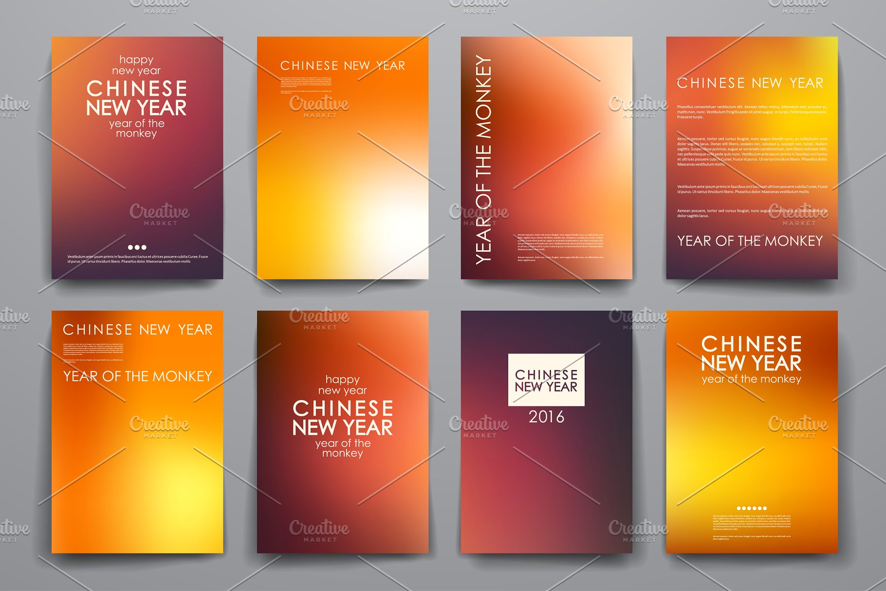 中国新年主题风小册子画册模板 Chinese New Year Brochures插图(3)