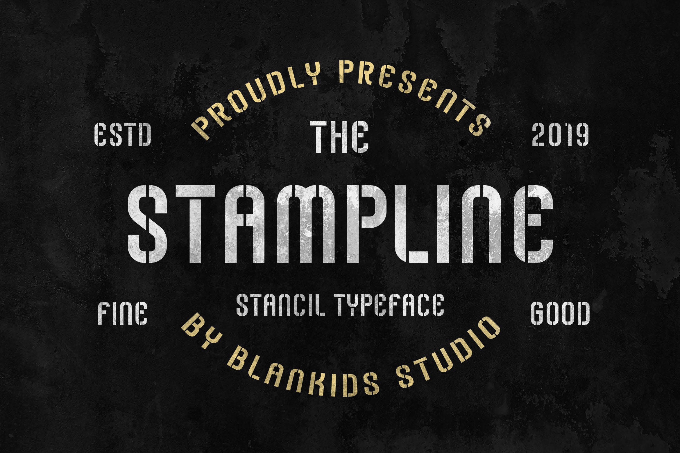 Logo设计/包装排版设计英文无衬线字体 Stampline – Stencil Typeface插图