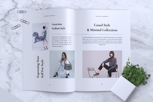 极简主义时尚服饰品牌产品手册INDD模板 KOLASE Minimal Fashion Lookbook插图(6)