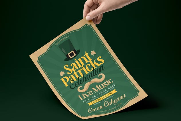圣帕特里克庆典活动海报传单模板 Saint Patricks Celebration Flyer插图(1)