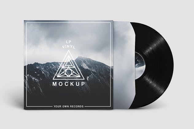 复古黑胶唱片样机套装 Vinyl Record Mockups Pack插图(6)