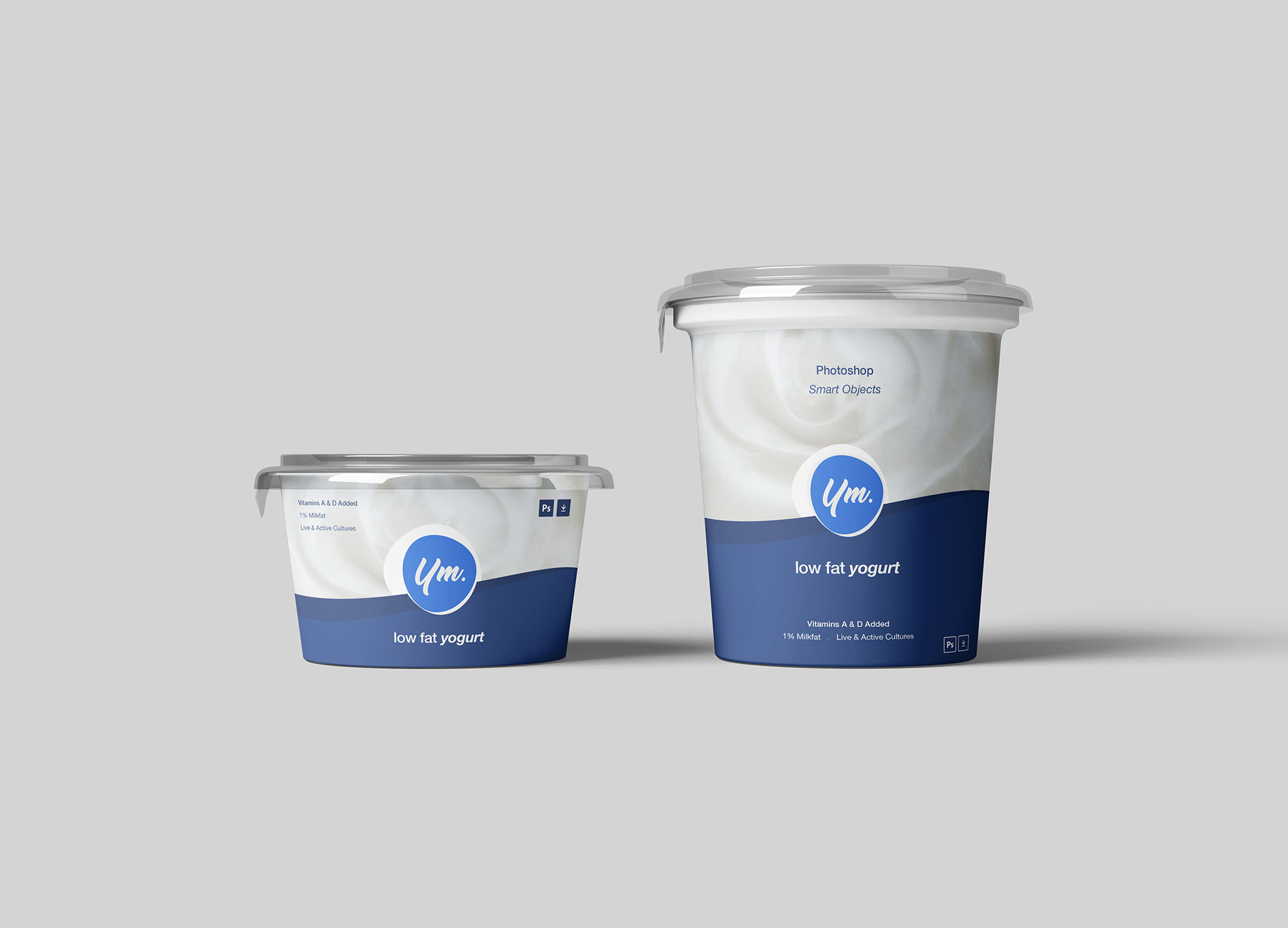 酸奶杯设计效果图样机模板 Yogurt Package Mockup插图(4)