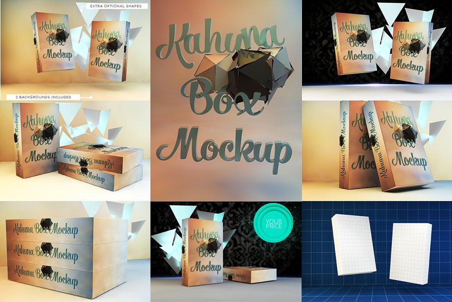 软件应用光碟包装盒样机 Box Mockup Kit插图(1)