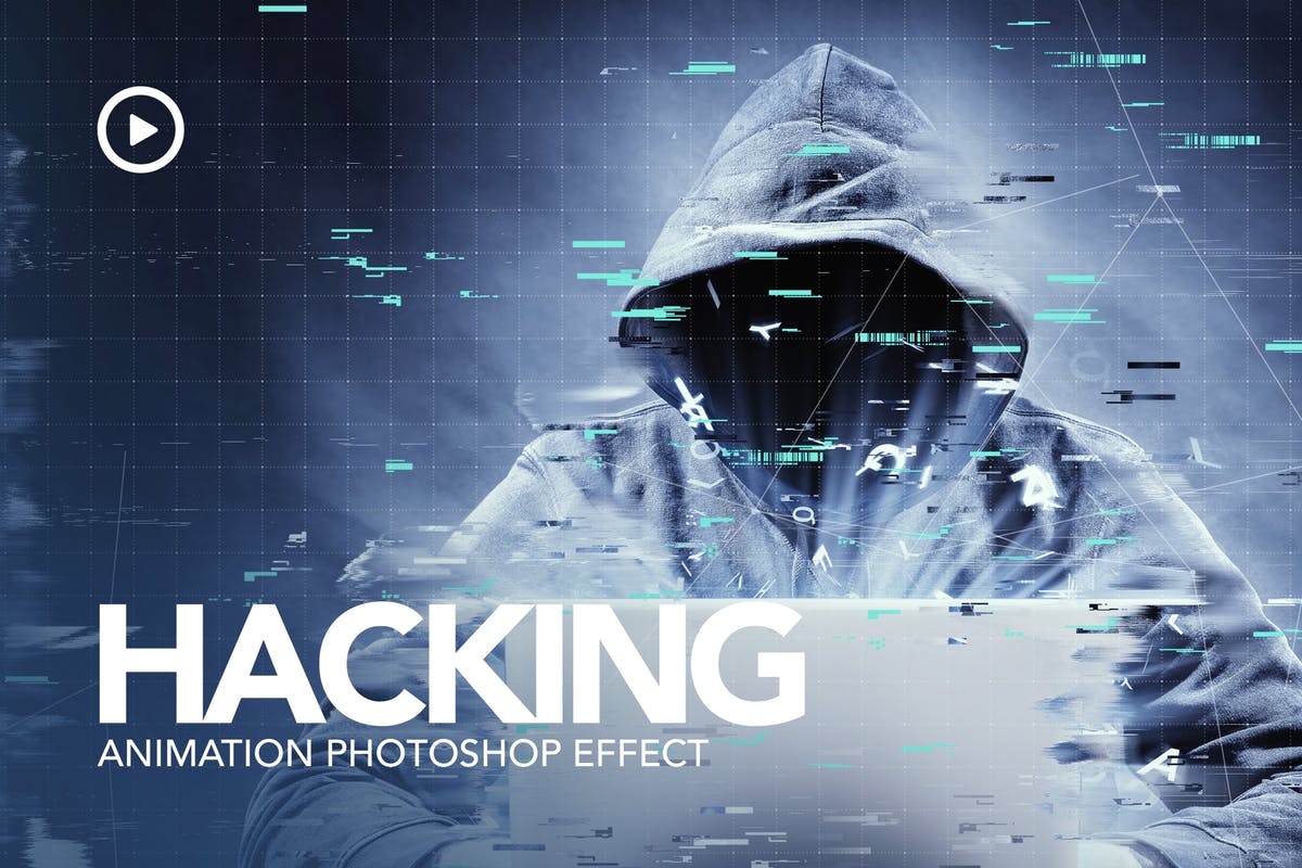 黑客极客充满科技感照片效果PS动作 Hacking Animation Photoshop Action插图