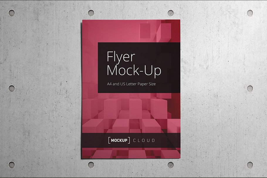 多视觉传单设计演示样机模板 Flyer Mock-Up插图(2)