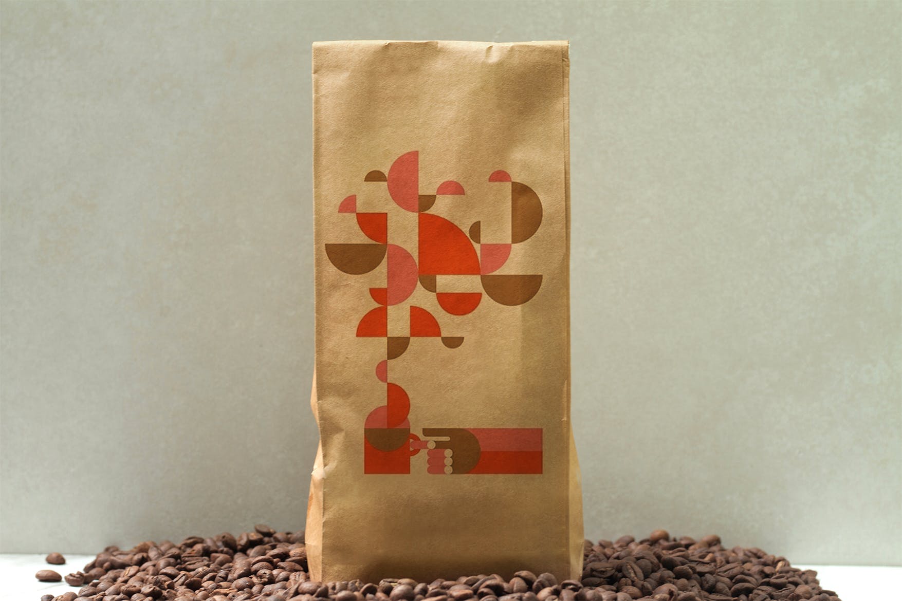 咖啡豆牛皮纸袋包装设计样机 Coffee Craft Bag Mockup插图