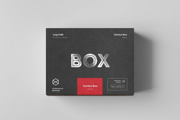 产品包装盒物流包装设计样机模板 Carton Box Mock-up 135x105x60插图(7)