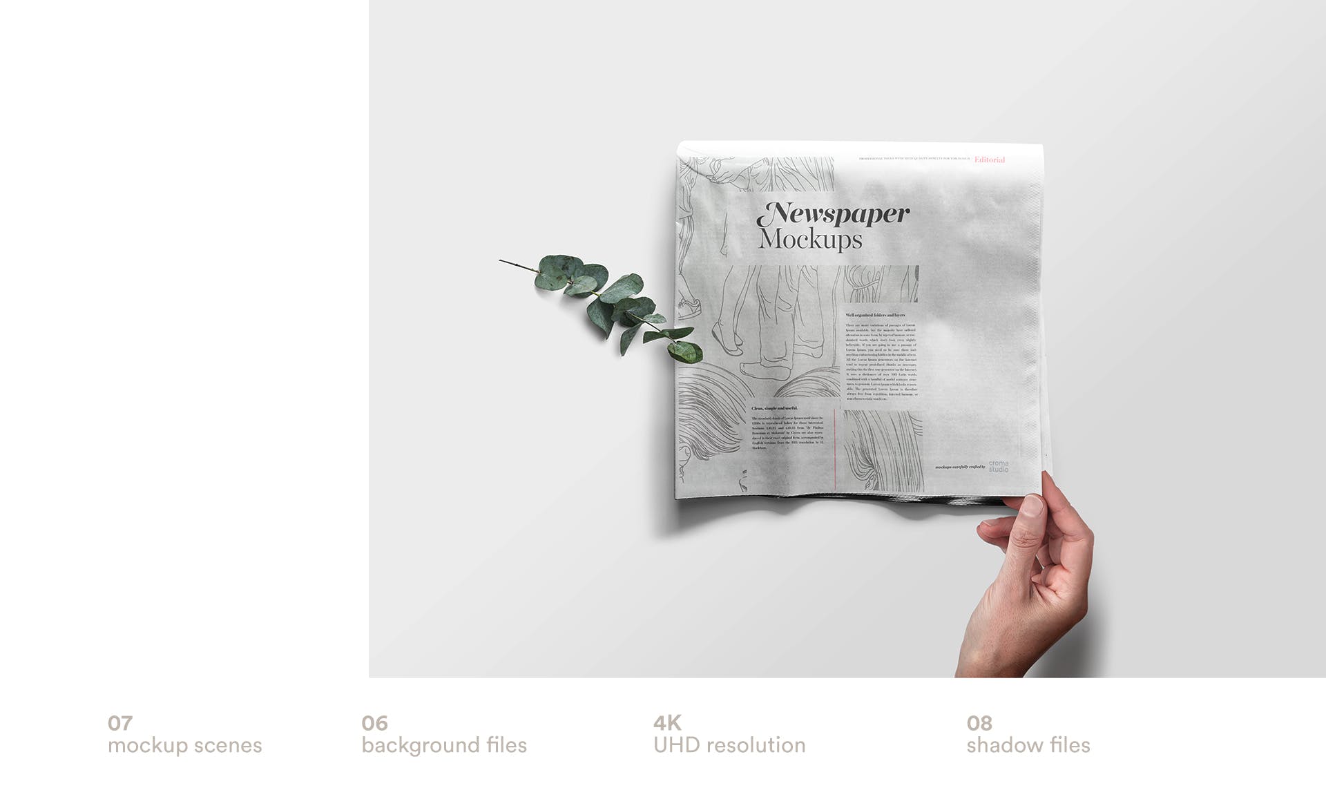 报纸版式设计排版效果图展示样机模板 Newspaper Mockup Templates插图(2)
