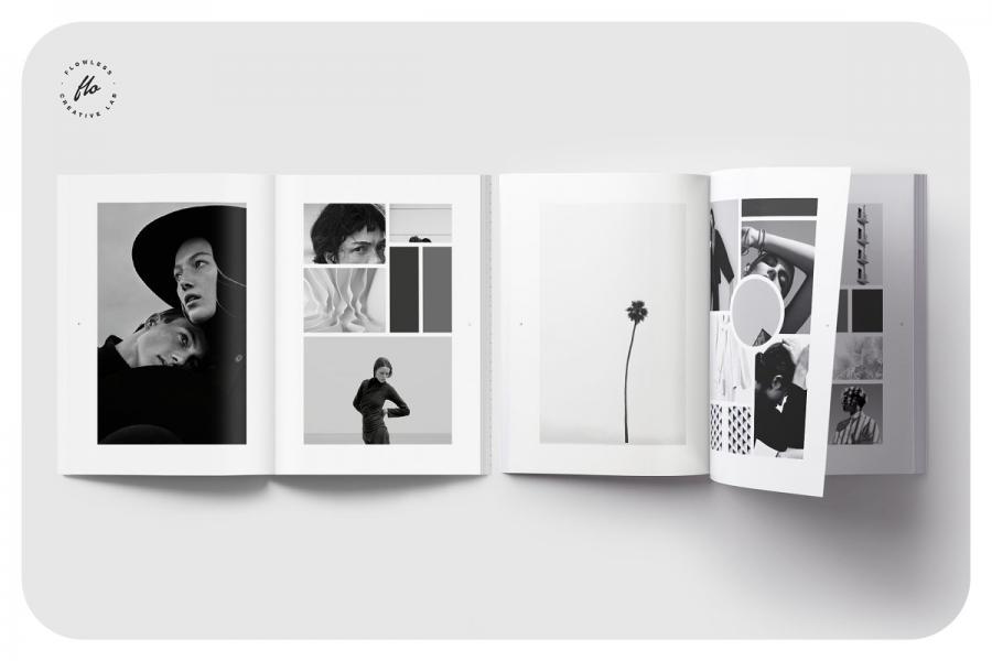 SUNDAY时尚黑白摄影图册设计模板插图(3)
