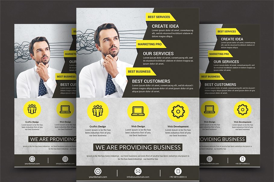 企业商业宣传传单模板合集 Corporate Business 8 Flyer Bundle插图(1)