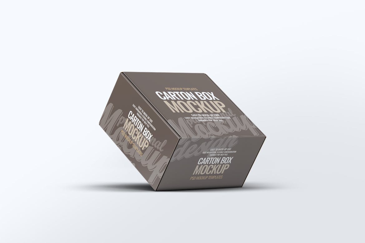 硬盒纸箱包装外观设计样机v1 Carton Box Mock-Up v.1插图(7)