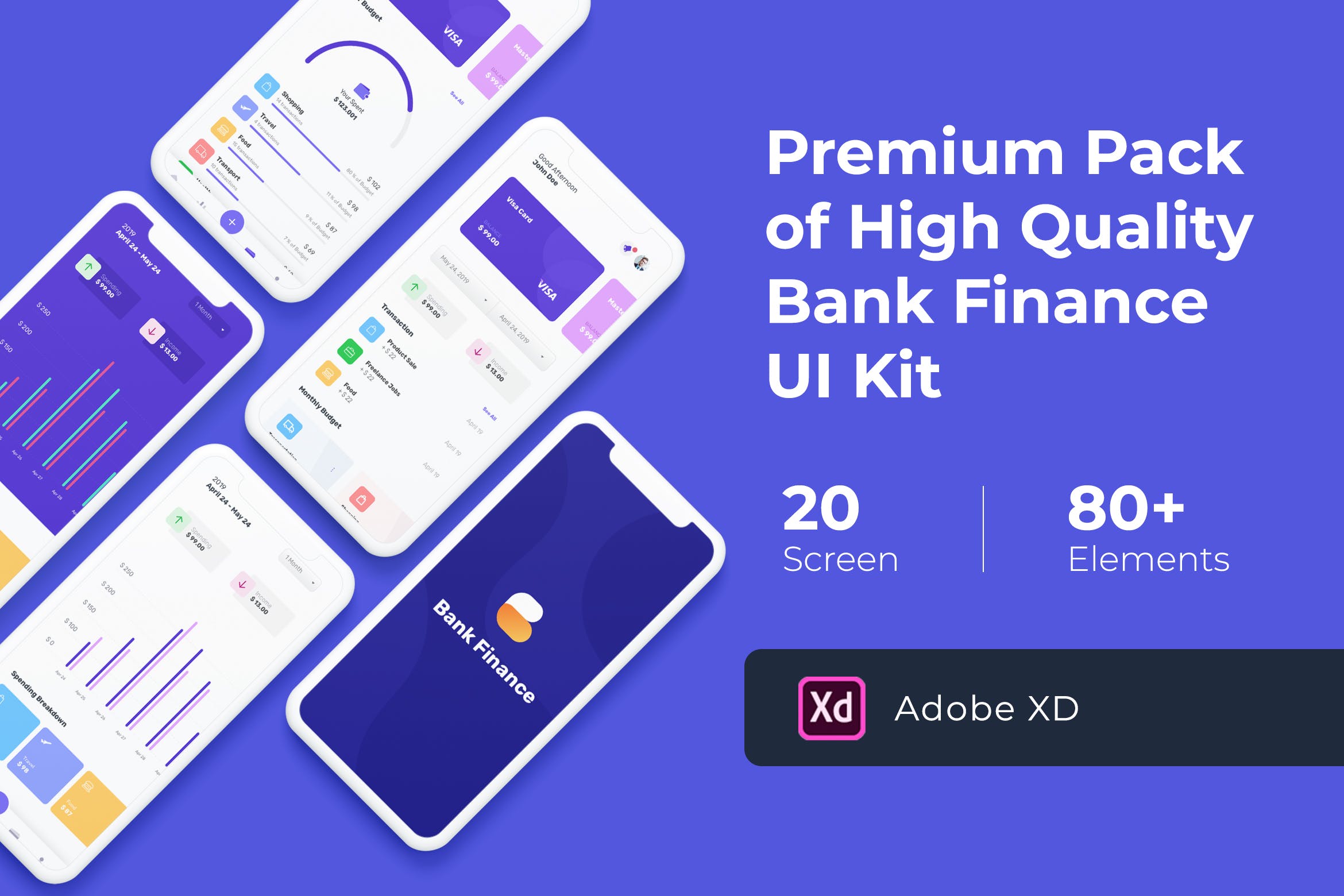 电子银行金融APP应用用户界面设计UI套件 Bank Finance UI KIT插图